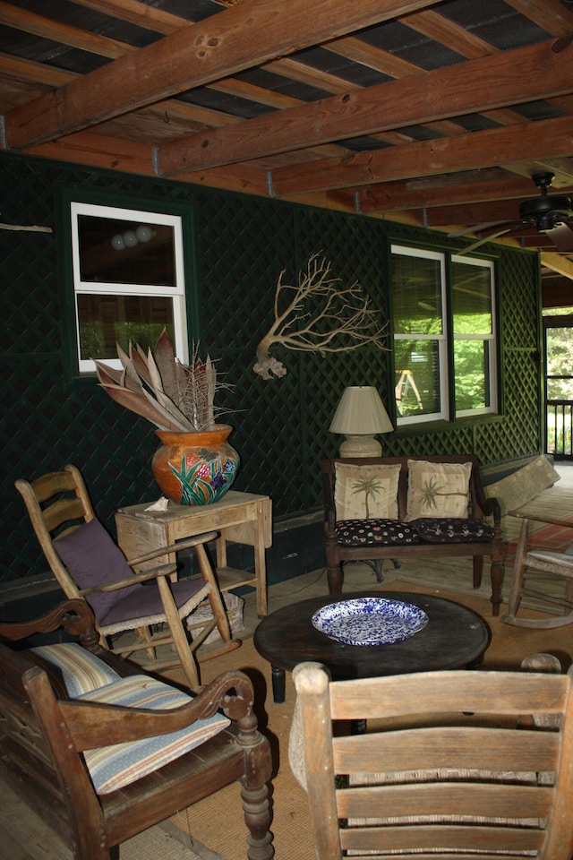 view of patio with ceiling fan