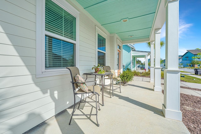 view of patio with a porch