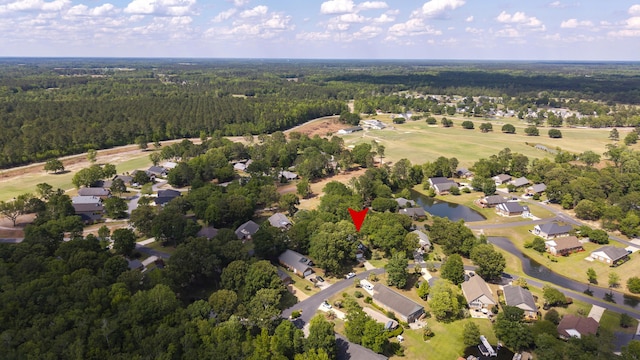256 Ridge Lake Dr, Manning, SC 29102 - aerial overview of property's location with a forest, nearby suburban area, and a nearby body of water