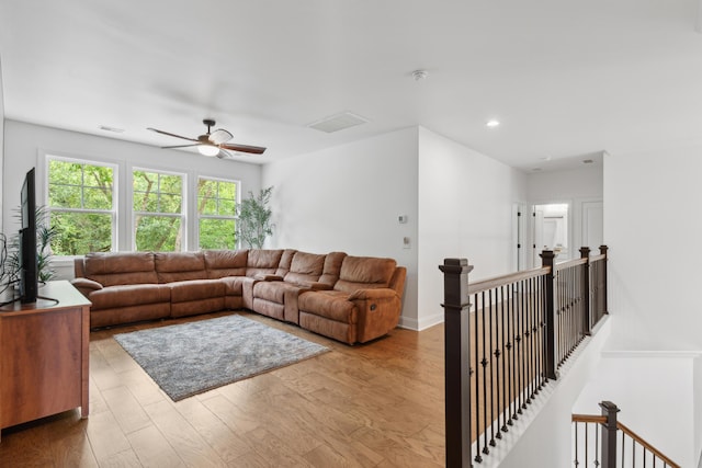 233 Camber Rd, Huger, SC 29450 - living room with wood finished floors, ceiling fan, and recessed lighting