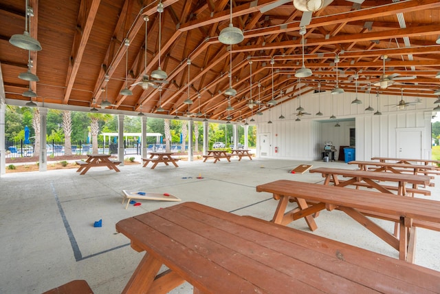 233 Camber Rd, Huger, SC 29450 - misc room with lofted ceiling, a ceiling fan, and healthy amount of natural light