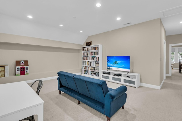 7021 Schooner St, Charleston, SC 29492 - carpeted living room featuring recessed lighting and lofted ceiling