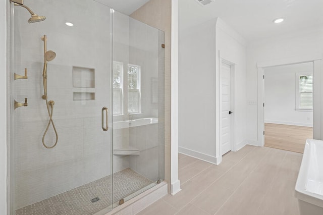 2027 Riverbend Dr, James Island, SC 29412 - full bath with a shower stall and recessed lighting