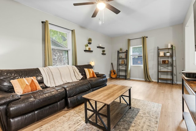 120 Lisa Dr, Summerville, SC 29485 - living area with light wood finished floors, ceiling fan, and a healthy amount of sunlight