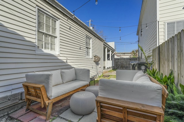 view of patio with an outdoor hangout area