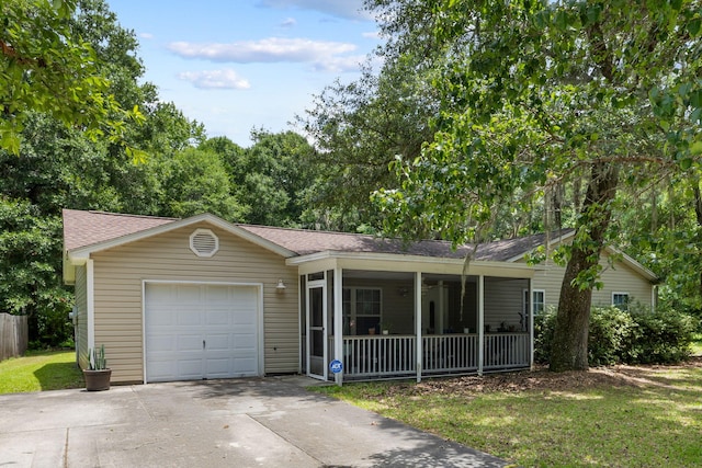 3347 Walter Dr, Johns Island, SC 29455 - ranch-style house featuring an attached garage, driveway, a front yard, and a shingled roof