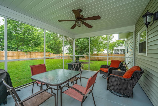 468 Maple Oak Ln, Charleston, SC 29414 - sunroom / solarium featuring a ceiling fan and outdoor dining space