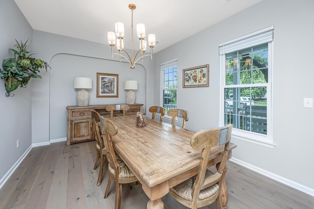 468 Maple Oak Ln, Charleston, SC 29414 - dining area with light wood-type flooring and a chandelier