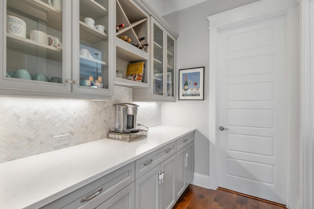 1722 Trewin Ct, Charleston, SC 29492 - bar with backsplash and dark wood-style flooring