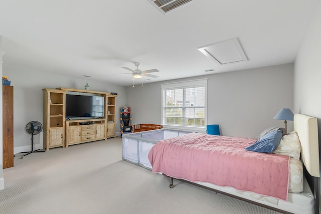 1722 Trewin Ct, Charleston, SC 29492 - carpeted bedroom with attic access and a ceiling fan