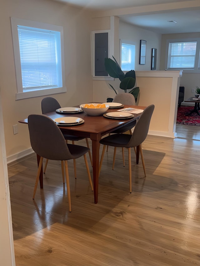 dining room featuring hardwood / wood-style flooring