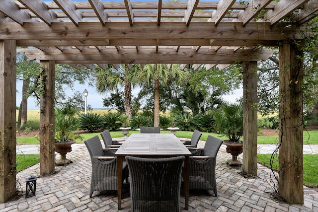 view of patio / terrace with a pergola