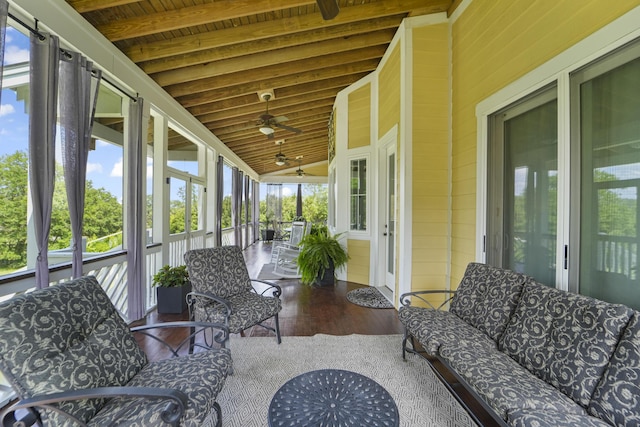 1193 River Rd, Johns Island, SC 29455 - sunroom featuring a ceiling fan