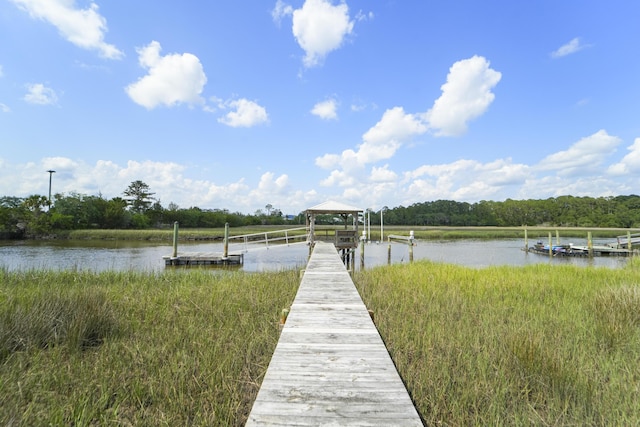 1193 River Rd, Johns Island, SC 29455 - dock area featuring a water view and a gazebo