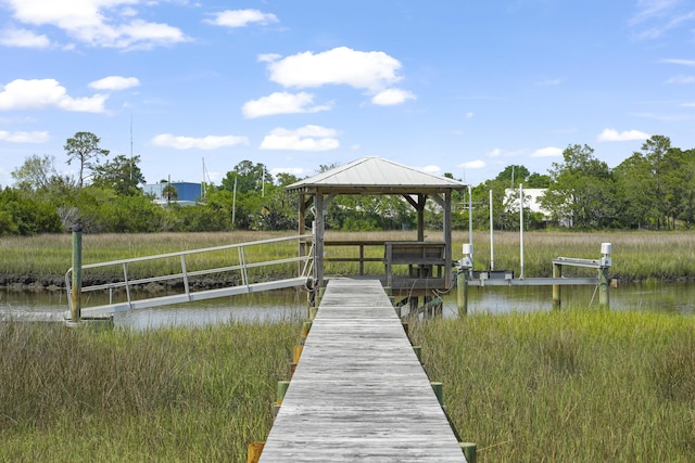 1193 River Rd, Johns Island, SC 29455 - dock featuring a gazebo and a water view