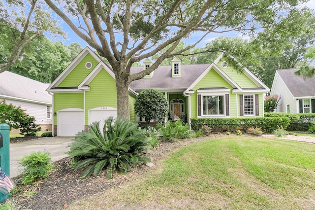 view of front of home with a front yard