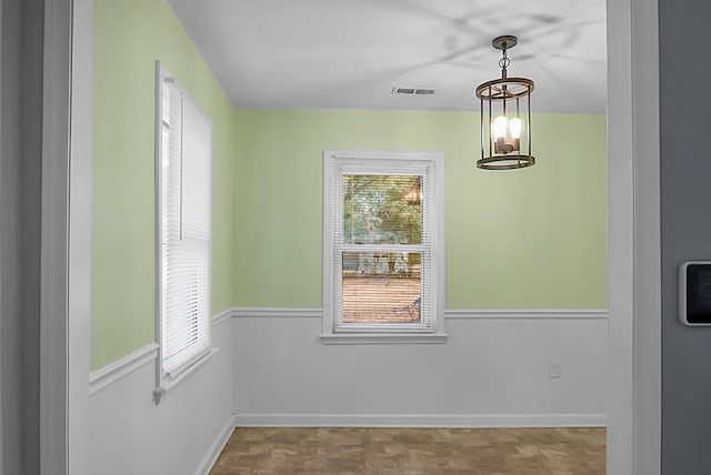 view of unfurnished dining area