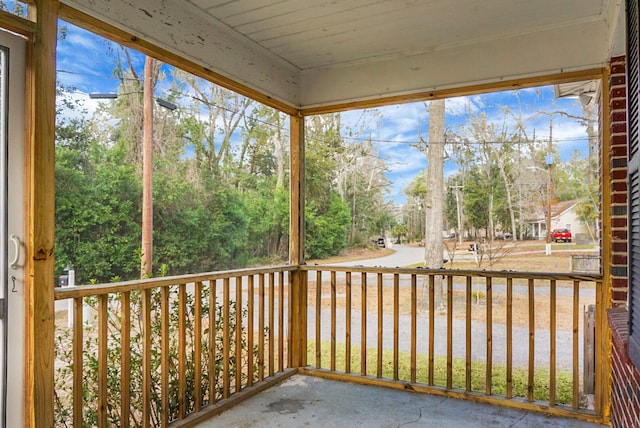 view of unfurnished sunroom