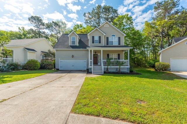 133 Hanahan Plantation Cir, Hanahan, SC 29410 - traditional-style house with a porch, a front lawn, and concrete driveway
