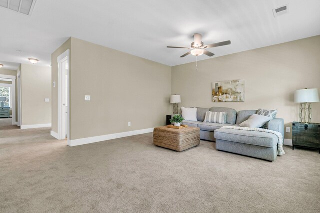 1304 Lieben Rd, Mount Pleasant, SC 29466 - carpeted living room with ceiling fan and baseboards