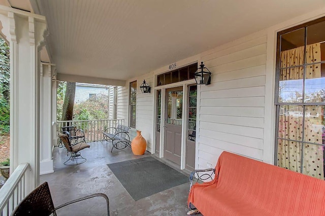 view of patio with a porch