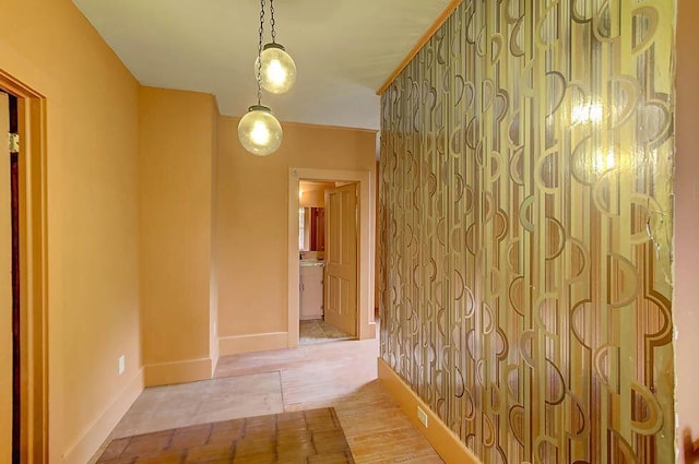 corridor with baseboards