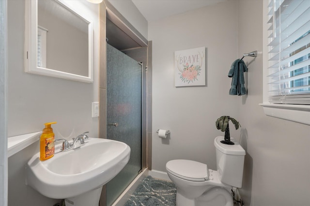2220 Pinehurst Ave, Charleston, SC 29414 - full bath with toilet, a shower stall, a sink, and baseboards