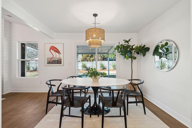 dining room with hardwood / wood-style floors