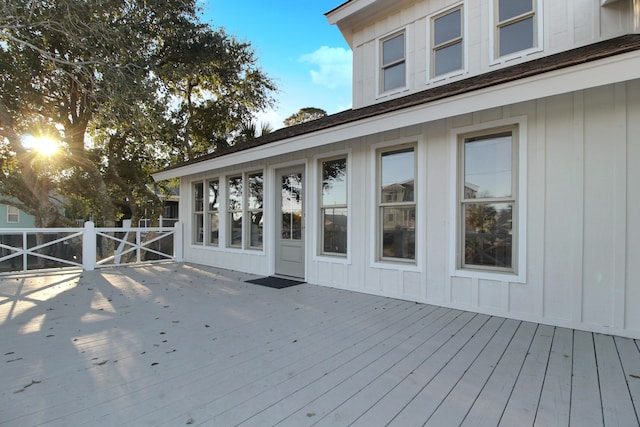 wooden deck featuring fence