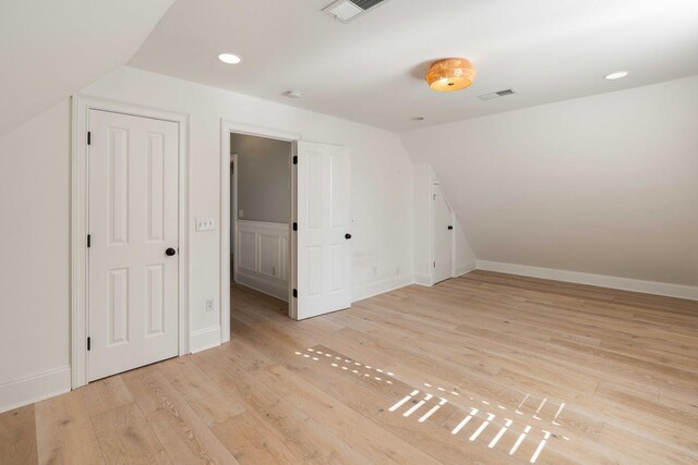 3508 Henrietta Hartford Rd, Mount Pleasant, SC 29466 - bonus room with light wood-style flooring, recessed lighting, lofted ceiling, and baseboards