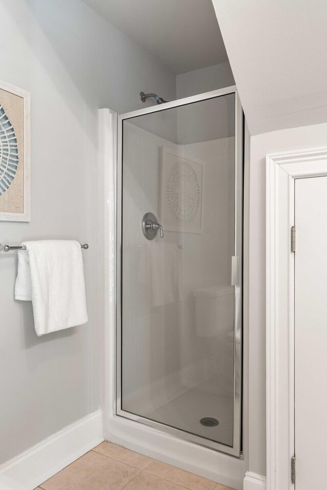 3508 Henrietta Hartford Rd, Mount Pleasant, SC 29466 - bathroom featuring a stall shower and tile patterned flooring