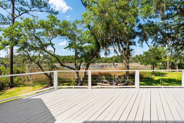 3508 Henrietta Hartford Rd, Mount Pleasant, SC 29466 - wooden terrace featuring a water view