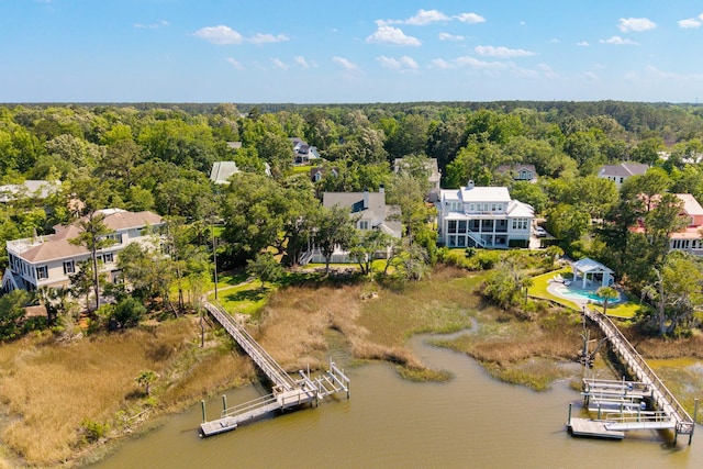 3508 Henrietta Hartford Rd, Mount Pleasant, SC 29466 - aerial view of a large body of water and a heavily wooded area