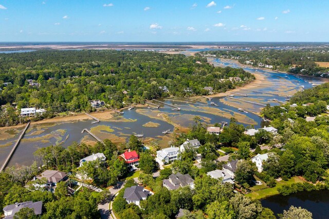 3508 Henrietta Hartford Rd, Mount Pleasant, SC 29466 - aerial view of property's location with a nearby body of water and a heavily wooded area
