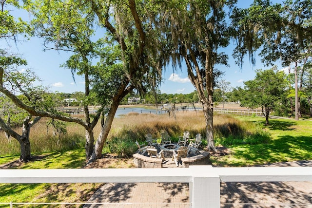 3508 Henrietta Hartford Rd, Mount Pleasant, SC 29466 - view of grassy yard featuring an outdoor fire pit