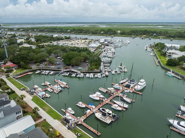 40 41st Ave Unit B 9, Isle Of Palms, SC 29451 - aerial view of numerous boat docks and a nearby body of water