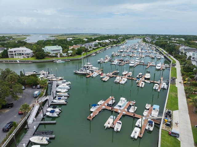 40 41st Ave Unit B 9, Isle Of Palms, SC 29451 - aerial view of property and surrounding area featuring a marina and a nearby body of water