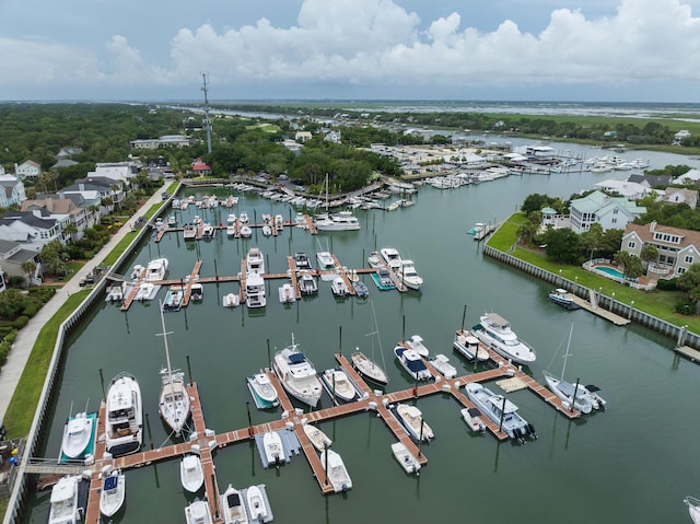 40 41st Ave Unit B 9, Isle Of Palms, SC 29451 - aerial view of numerous boat docks and a nearby body of water