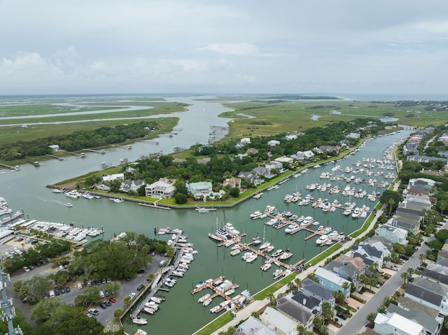 40 41st Ave Unit B 9, Isle Of Palms, SC 29451 - aerial view of numerous boat docks and a nearby body of water