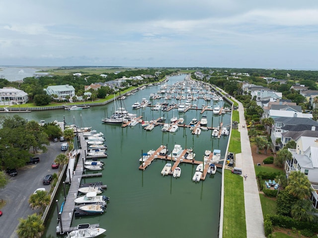 40 41st Ave Unit B 9, Isle Of Palms, SC 29451 - drone / aerial view of numerous boat docks and a large body of water