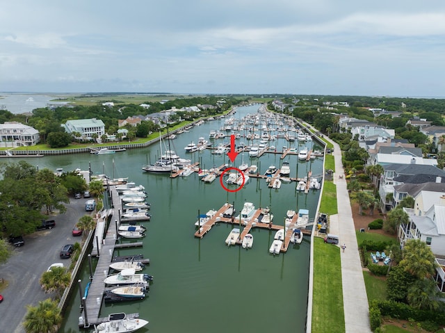 40 41st Ave Unit B 9, Isle Of Palms, SC 29451 - drone / aerial view of numerous boat docks and a large body of water