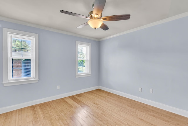 21 Rivers Point Row Unit 17G, Charleston, SC 29412 - empty room featuring baseboards, light wood finished floors, crown molding, and ceiling fan