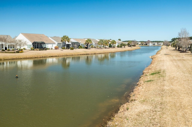 property view of water with a residential view