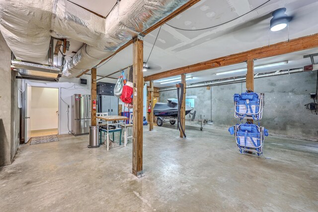 13 32nd Ave, Isle Of Palms, SC 29451 - unfinished below grade area with freestanding refrigerator