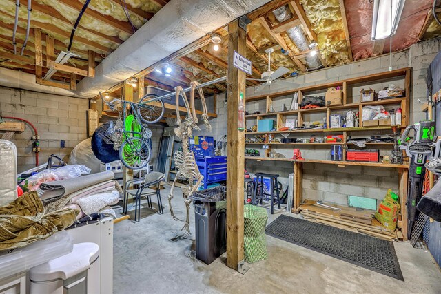 13 32nd Ave, Isle Of Palms, SC 29451 - unfinished basement with concrete block wall