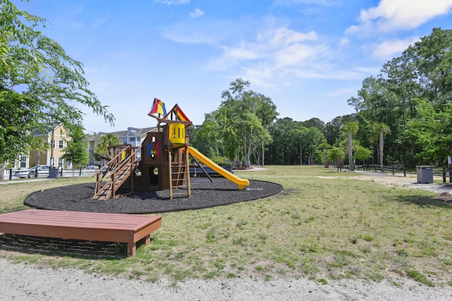 community playground with a lawn