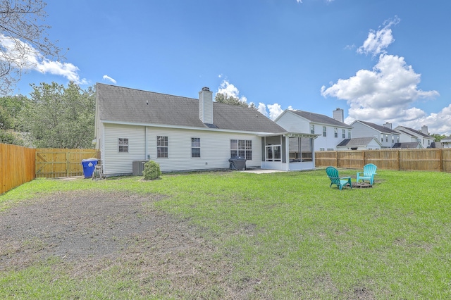 6179 Fieldstone Cir, Charleston, SC 29414 - back of property with a sunroom and a chimney