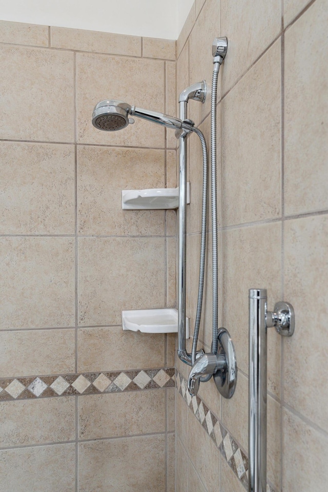 interior details with tiled shower