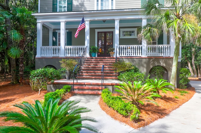 property entrance with a porch