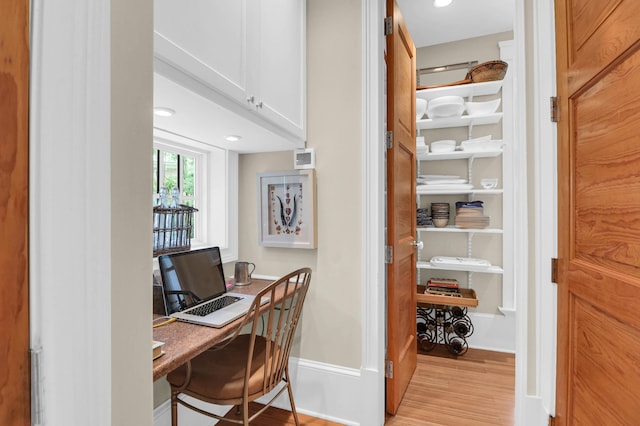 office space featuring light hardwood / wood-style flooring